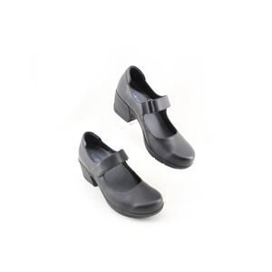 Sanita Daria Black Leather Clogs Mary Jane Size 41EU 9.5-10US Orthofeet Insoles